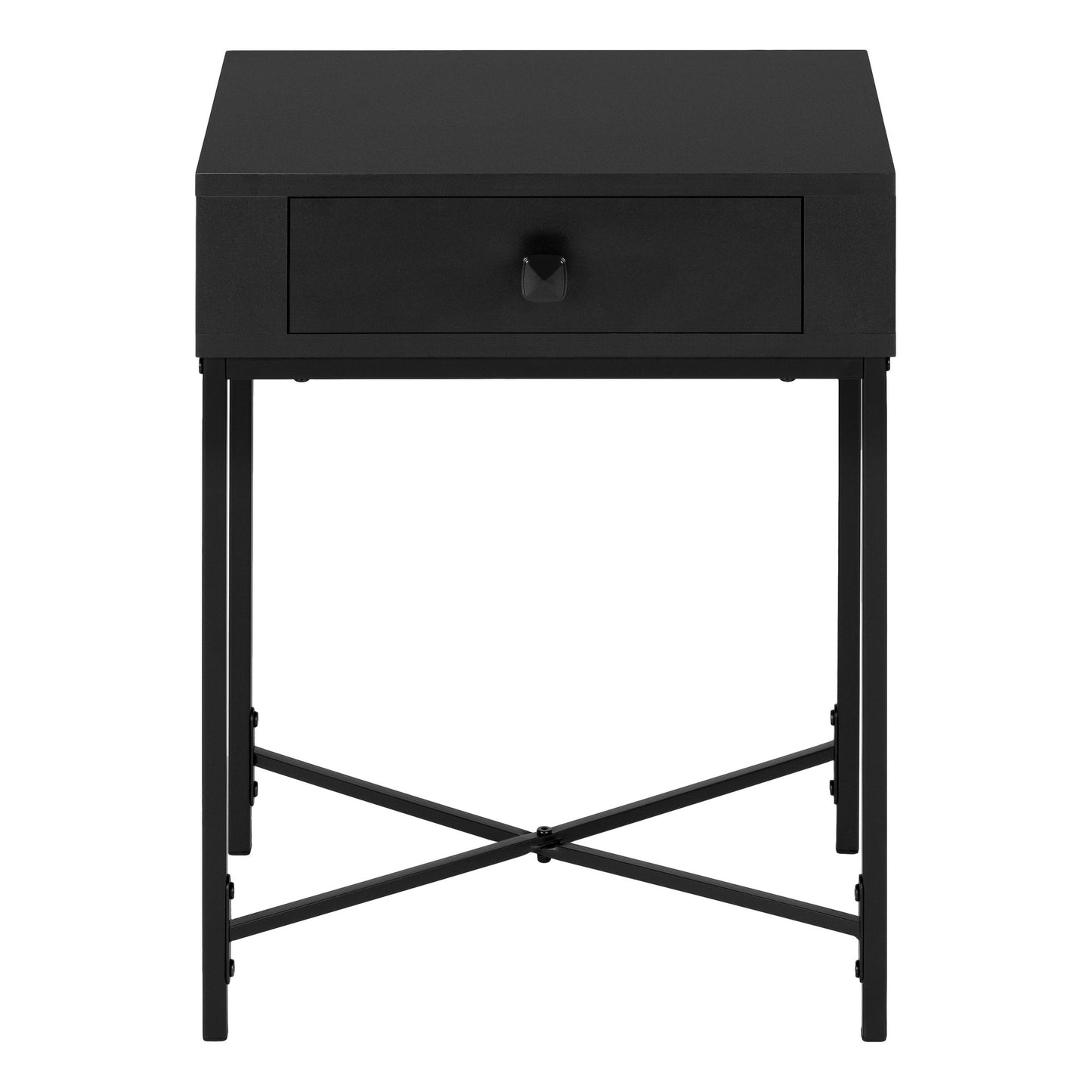 23" Black End Table With Drawer By Homeroots | End Tables | Modishstore - 2