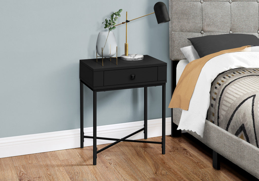 23" Black End Table With Drawer By Homeroots | End Tables | Modishstore - 7