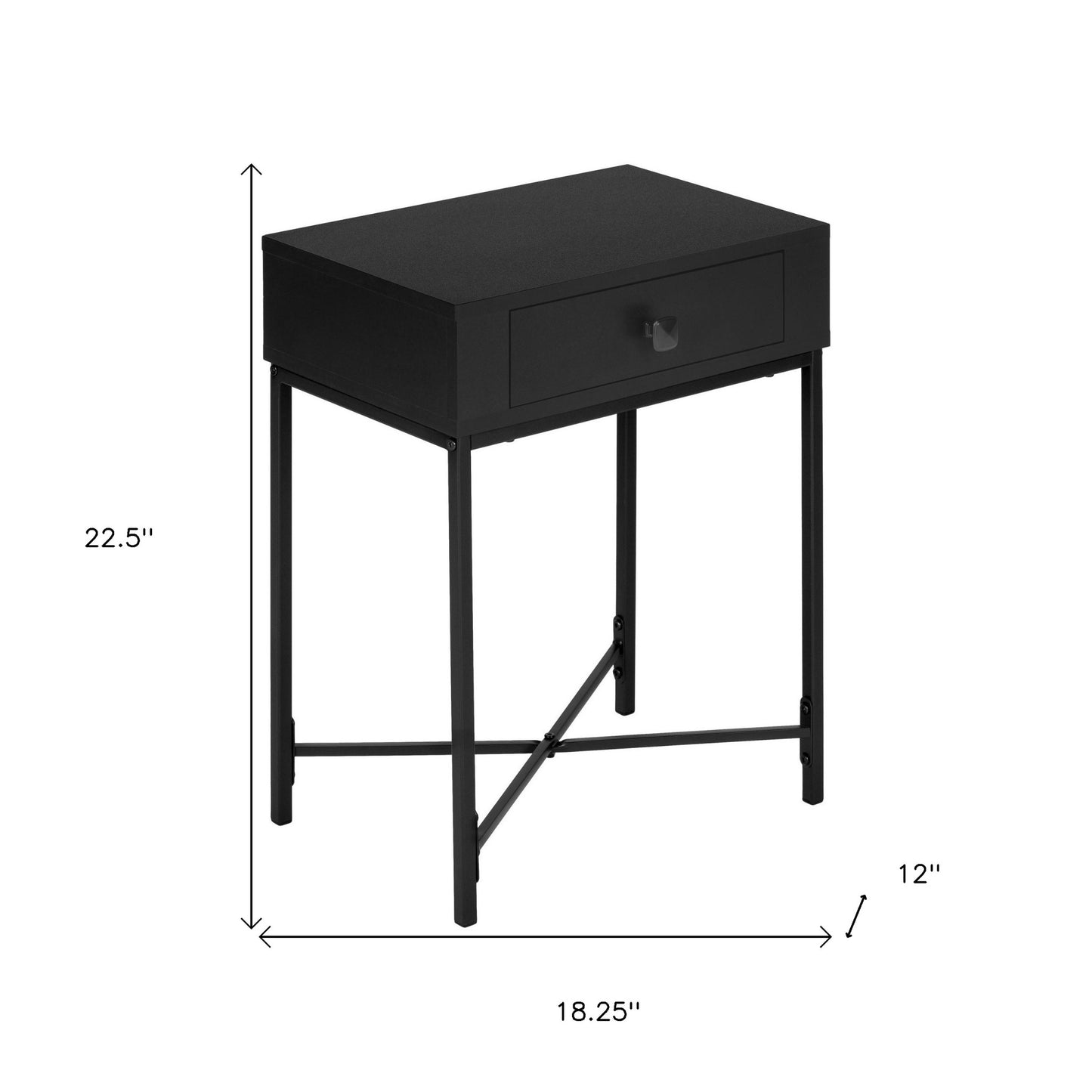 23" Black End Table With Drawer By Homeroots | End Tables | Modishstore - 8