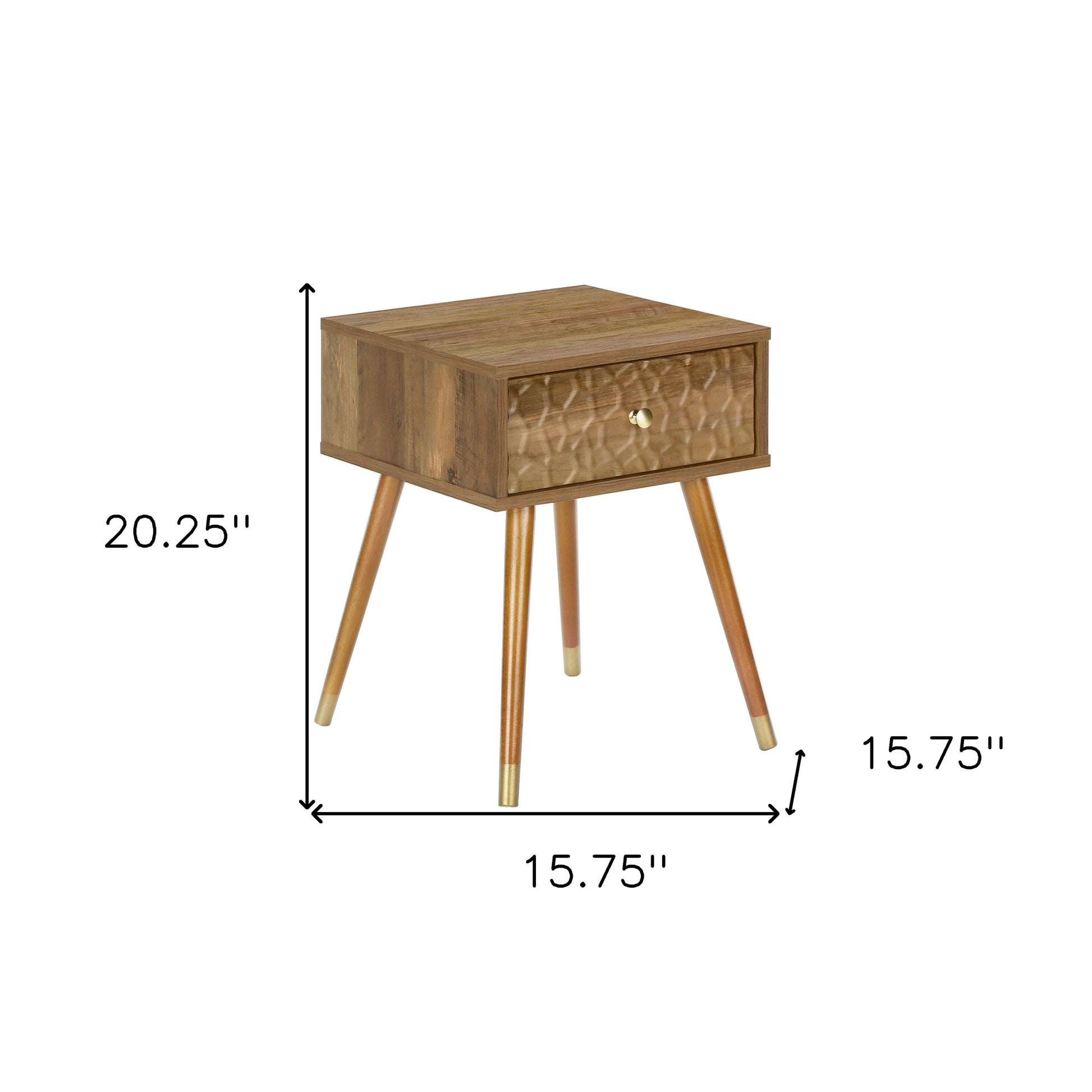 20" Walnut End Table With Drawer By Homeroots | End Tables | Modishstore - 8