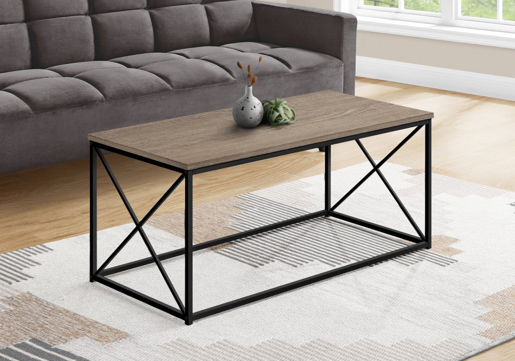 41" Dark Taupe Rectangular Coffee Table By Homeroots | Coffee Tables | Modishstore - 3