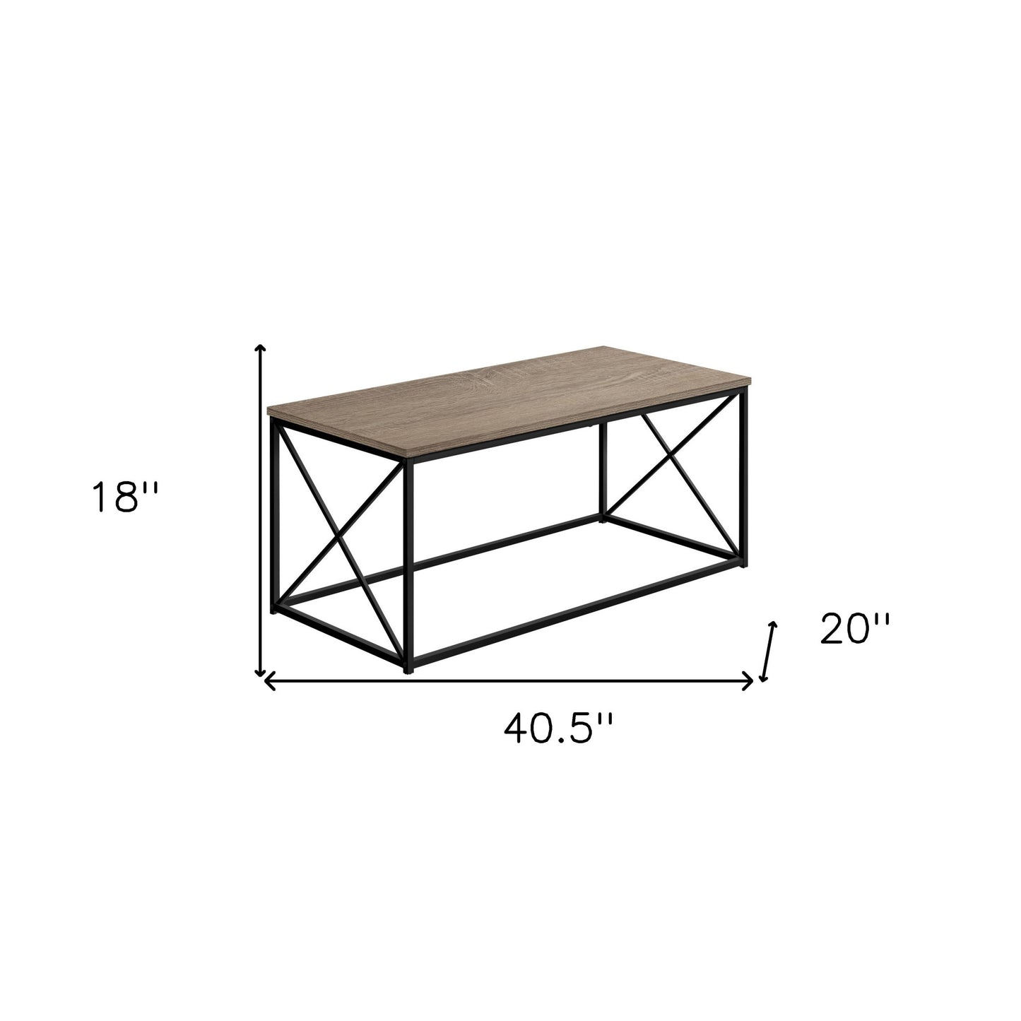 41" Dark Taupe Rectangular Coffee Table By Homeroots | Coffee Tables | Modishstore - 5