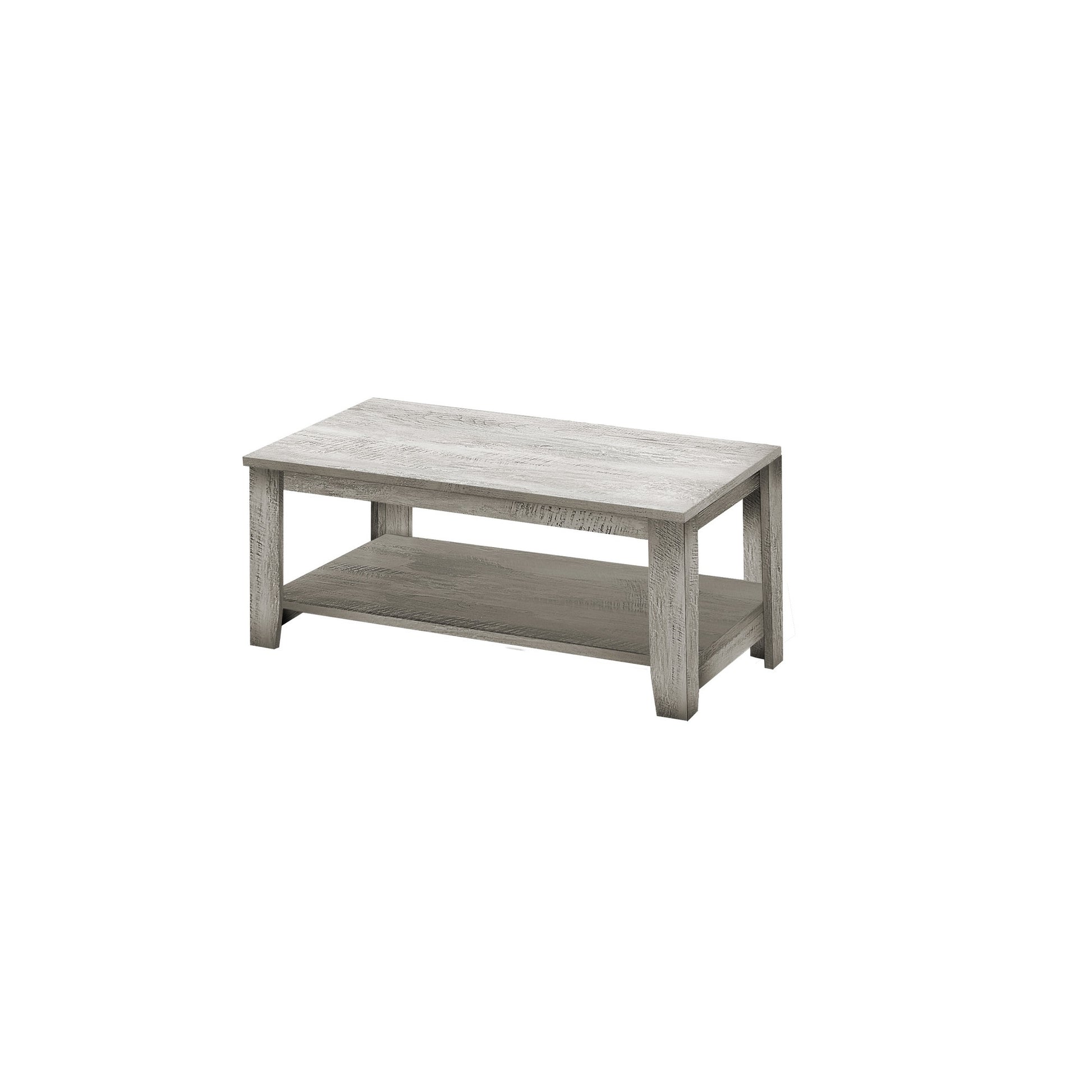 Set Of Three 42" Gray Rectangular Coffee Table With Three Shelves By Homeroots | Coffee Tables | Modishstore