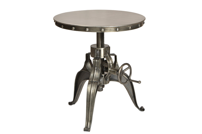 21" Silver Metal And Iron Round End Table By Homeroots | End Tables | Modishstore