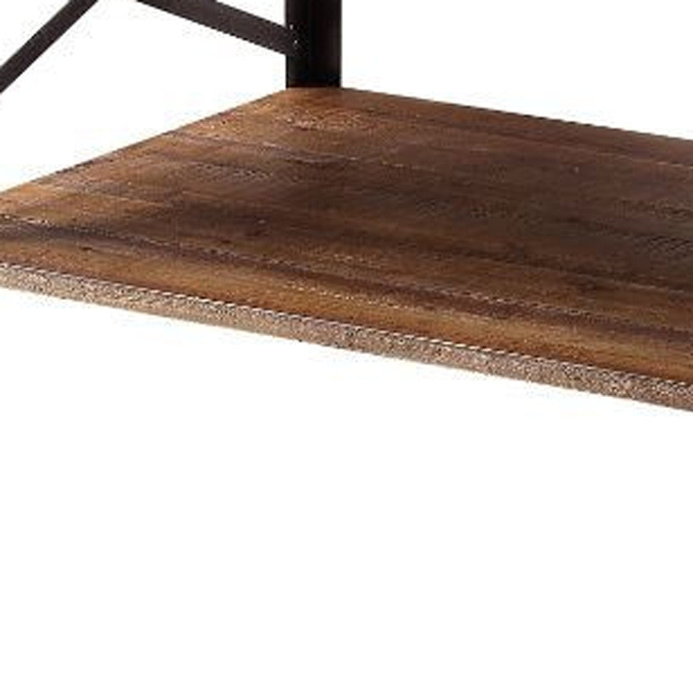 48" Sandy Black And Weathered Oak Rectangular Coffee Table With Shelf By Homeroots | Coffee Tables | Modishstore - 3