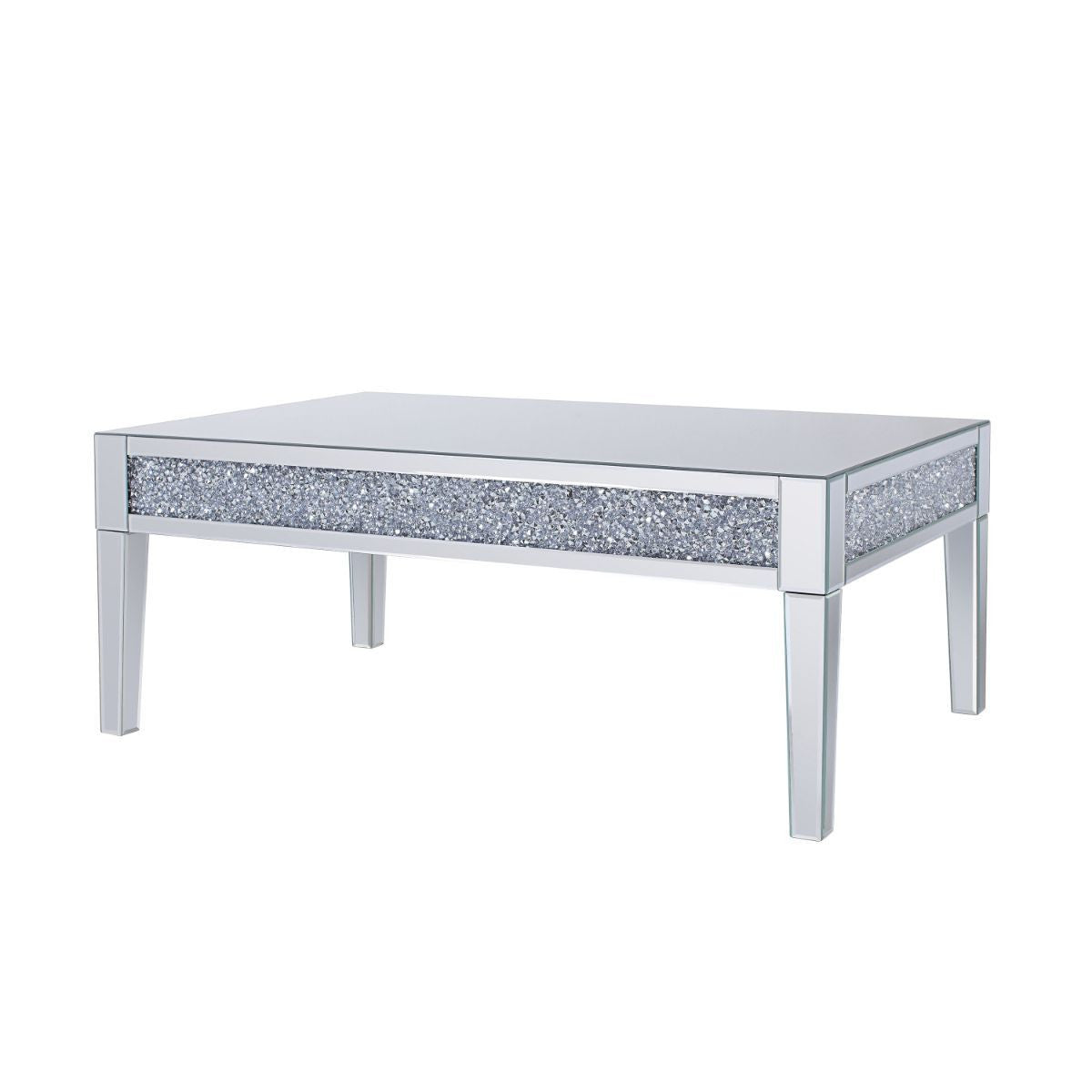 48" Silver Mirrored Rectangular Mirrored Coffee Table By Homeroots | Coffee Tables | Modishstore