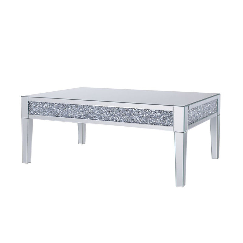 48" Silver Mirrored Rectangular Mirrored Coffee Table By Homeroots | Coffee Tables | Modishstore