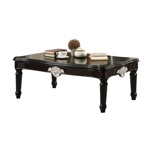55" Black Rectangular Coffee Table By Homeroots