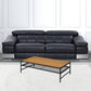 47" Black And Oak Solid Wood Rectangular Coffee Table With Shelf By Homeroots