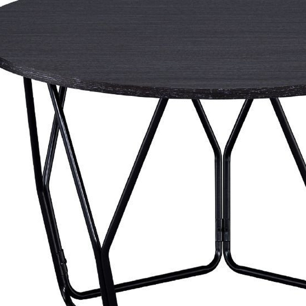 32" Black And Espresso Round Coffee Table By Homeroots