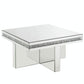 32" Silver Mirrored And Manufactured Wood Rectangular Mirrored Coffee Table By Homeroots