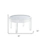 32" Silver And Clear Glass And Manufactured Wood Round Mirrored Coffee Table By Homeroots