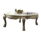 54" Bone And Gold Patina Rectangular Coffee Table By Homeroots