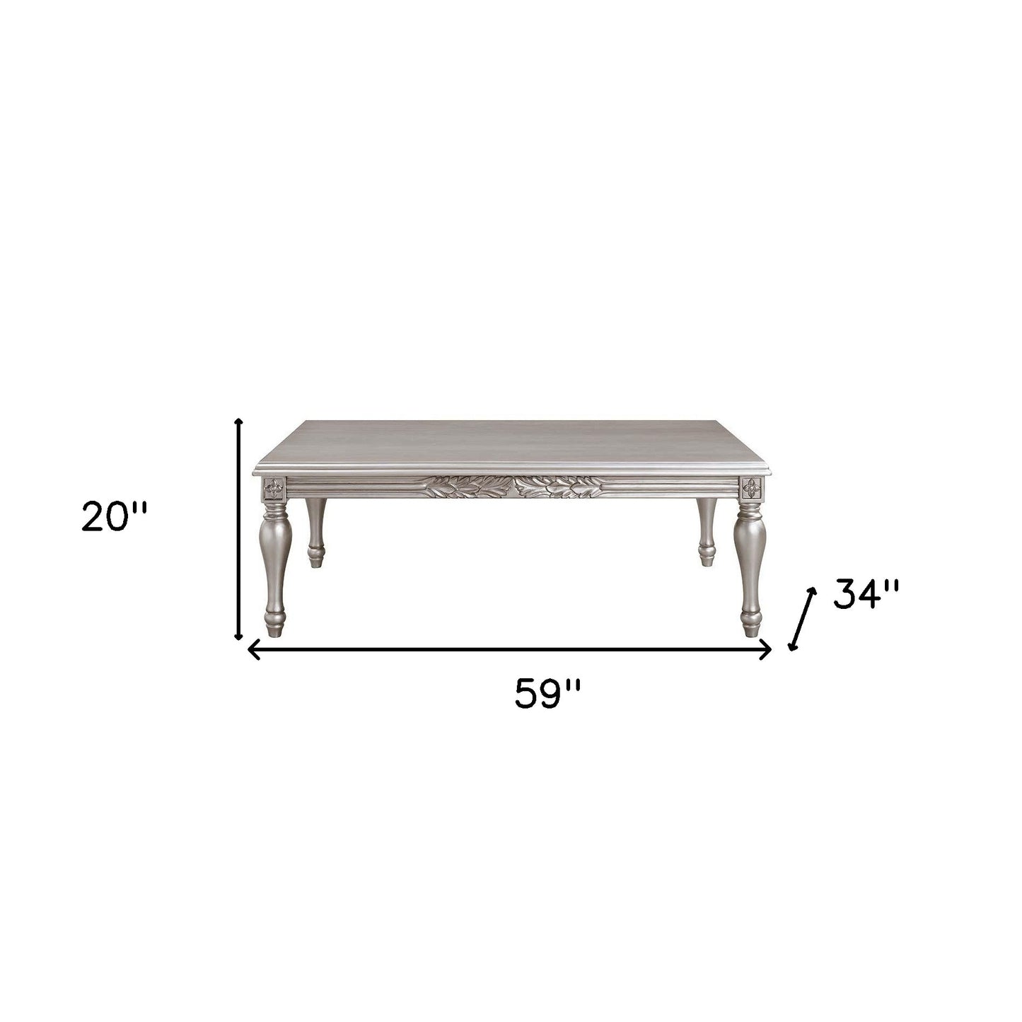 24" Platinum Manufactured Wood Rectangular Coffee Table By Homeroots | Coffee Tables | Modishstore - 7