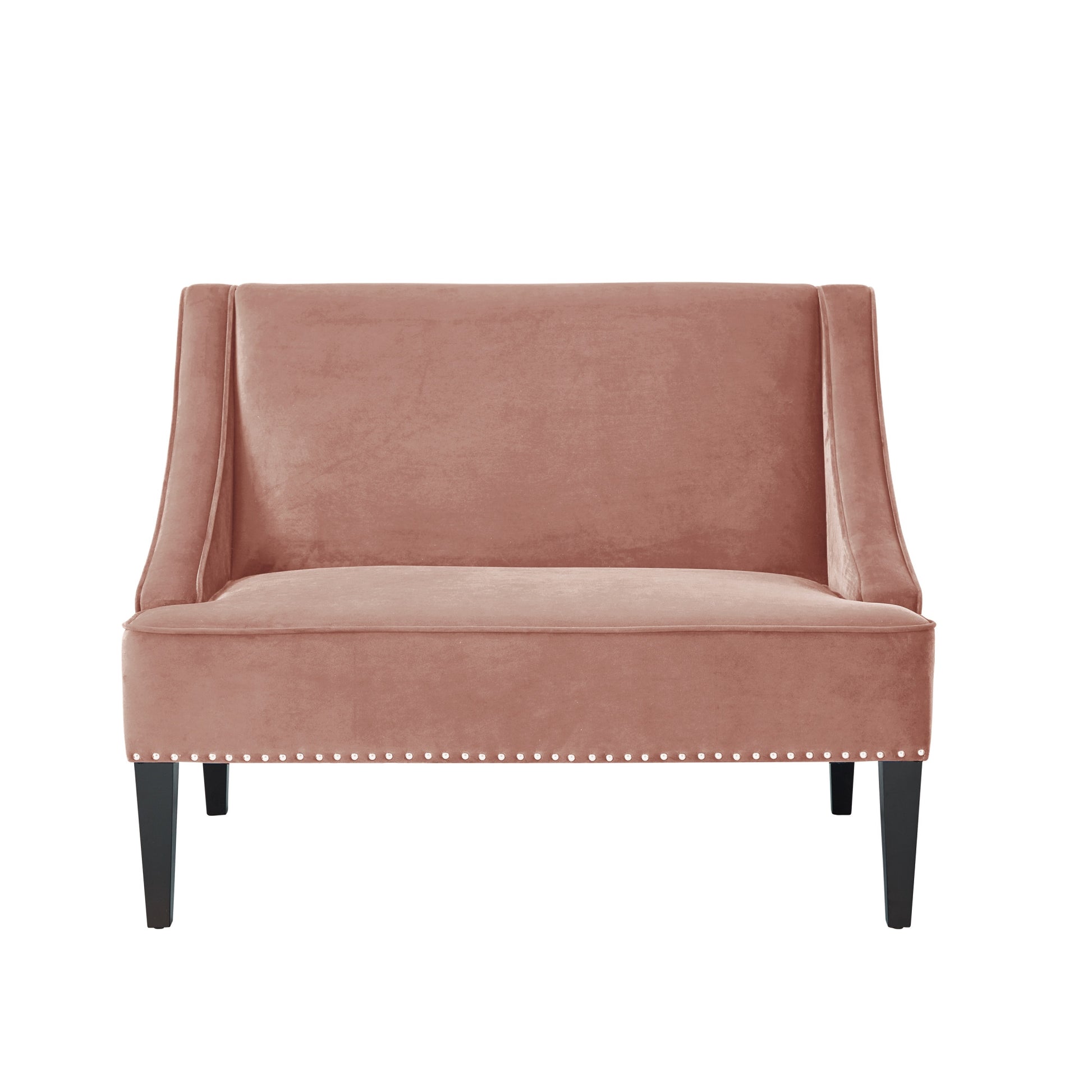 45" Blush And Brown Upholstered Velvet Bench By Homeroots | Benches | Modishstore