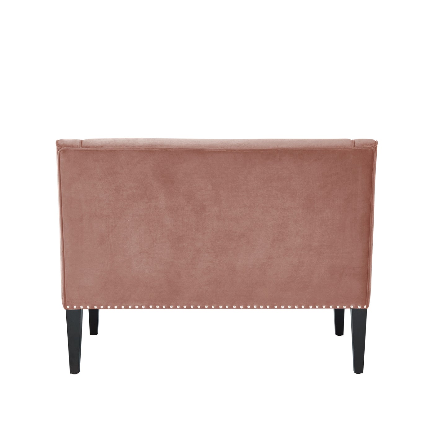 45" Blush And Brown Upholstered Velvet Bench By Homeroots | Benches | Modishstore - 3