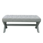 45" Light Gray Upholstered Linen Bench By Homeroots
