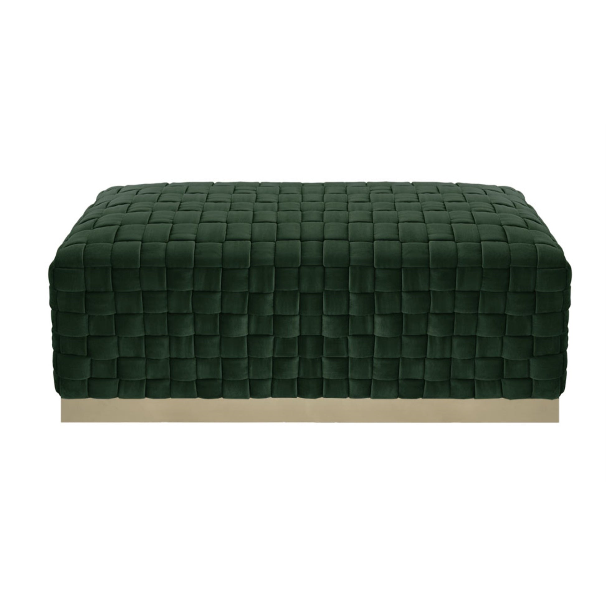 40" Hunter Green And Gold Upholstered Velvet Bench By Homeroots | Benches | Modishstore