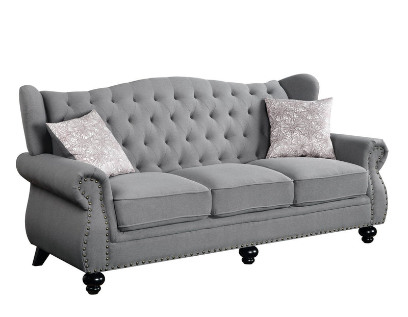 86" Gray And Black Sofa With Two Toss Pillows By Homeroots | Sofas | Modishstore