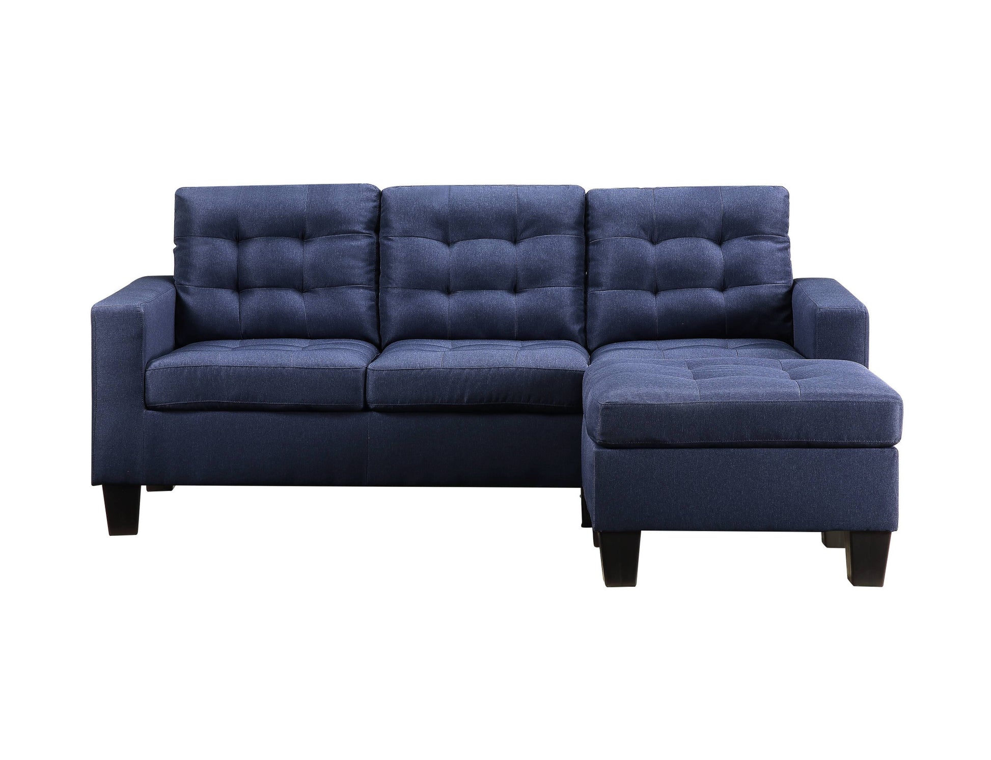 81" Blue Linen And Black Sofa By Homeroots | Sofas | Modishstore