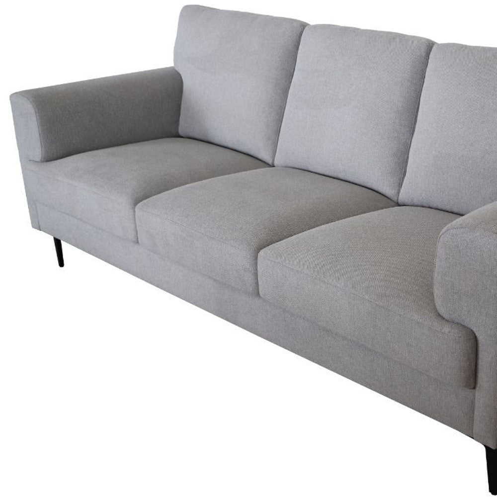 84" Light Gray Linen And Black Sofa By Homeroots | Sofas | Modishstore - 4