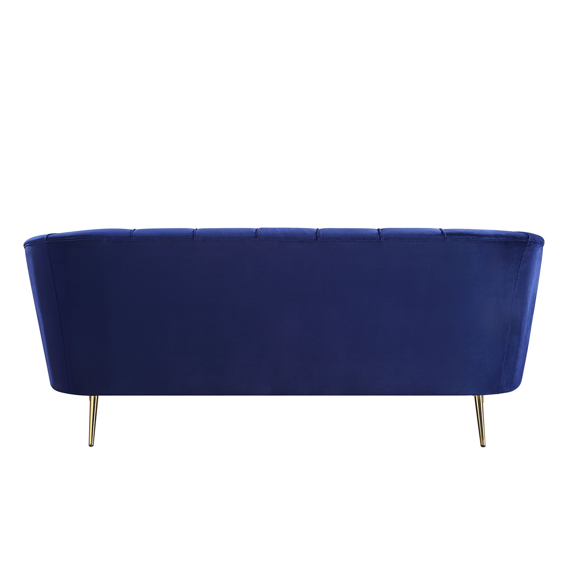 78" Blue Velvet And Gold Sofa By Homeroots | Sofas | Modishstore - 4