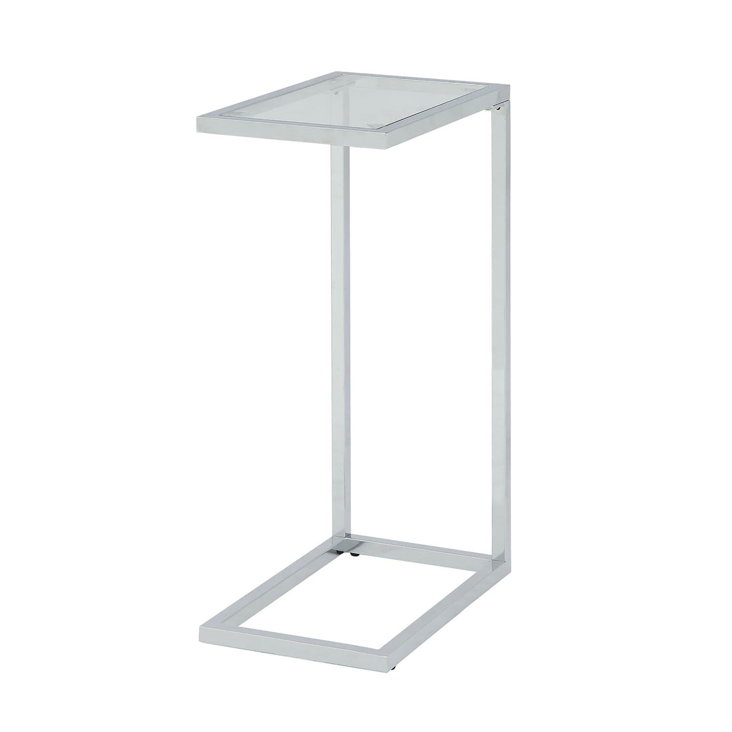 26" Chrome And Clear Glass End Table By Homeroots