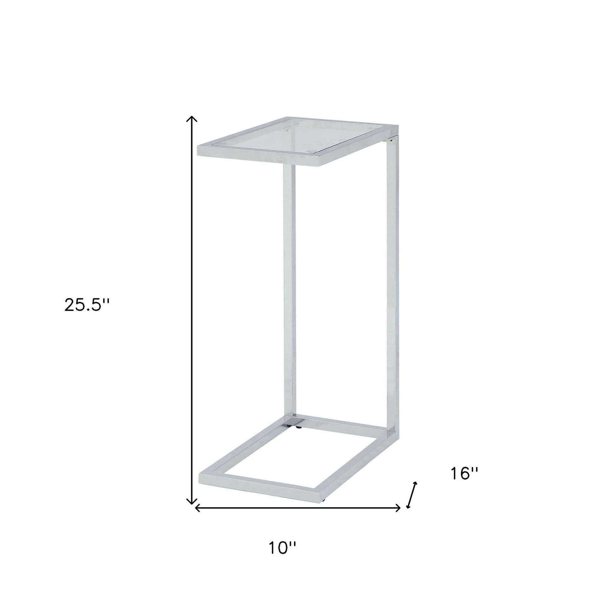 26" Chrome And Clear Glass End Table By Homeroots | End Tables | Modishstore - 5