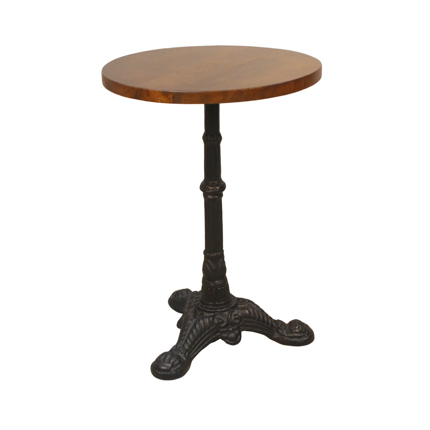 28" Black And Chestnut Solid Wood Round End Table By Homeroots | End Tables | Modishstore