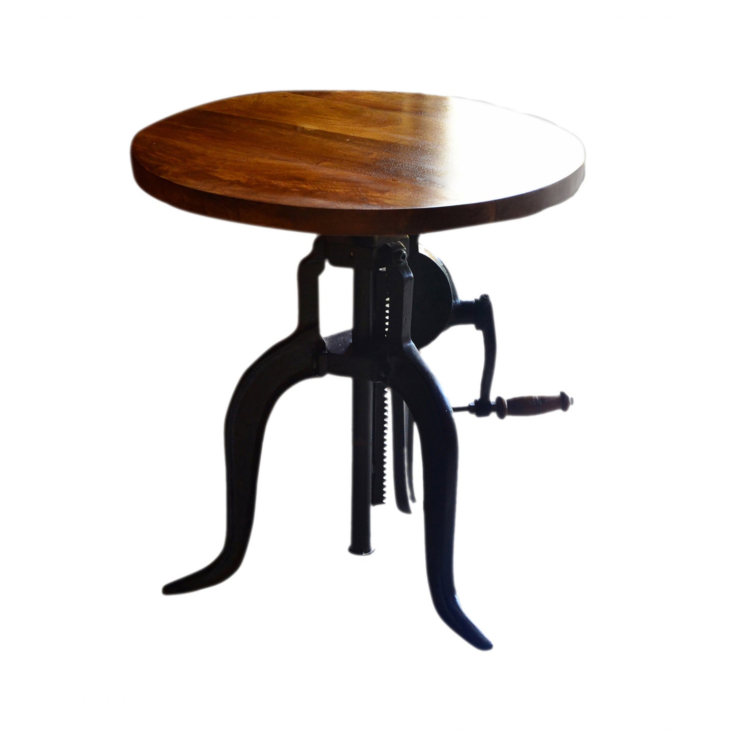 19" Black And Chestnut Solid Wood Round End Table By Homeroots | End Tables | Modishstore