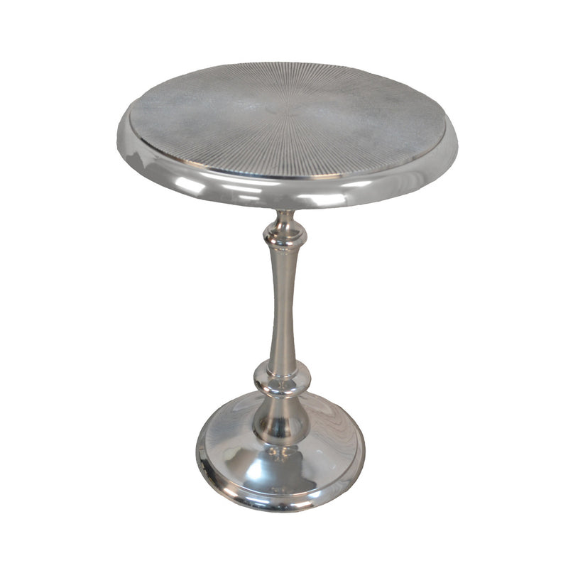 25" Aluminum Metal Textured Round Top End Table By Homeroots | End Tables | Modishstore