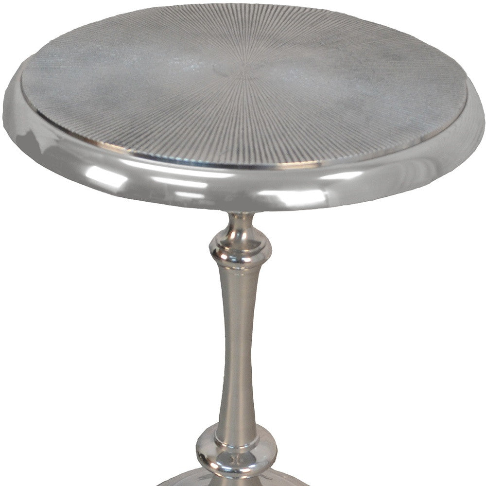 25" Aluminum Metal Textured Round Top End Table By Homeroots | End Tables | Modishstore - 4