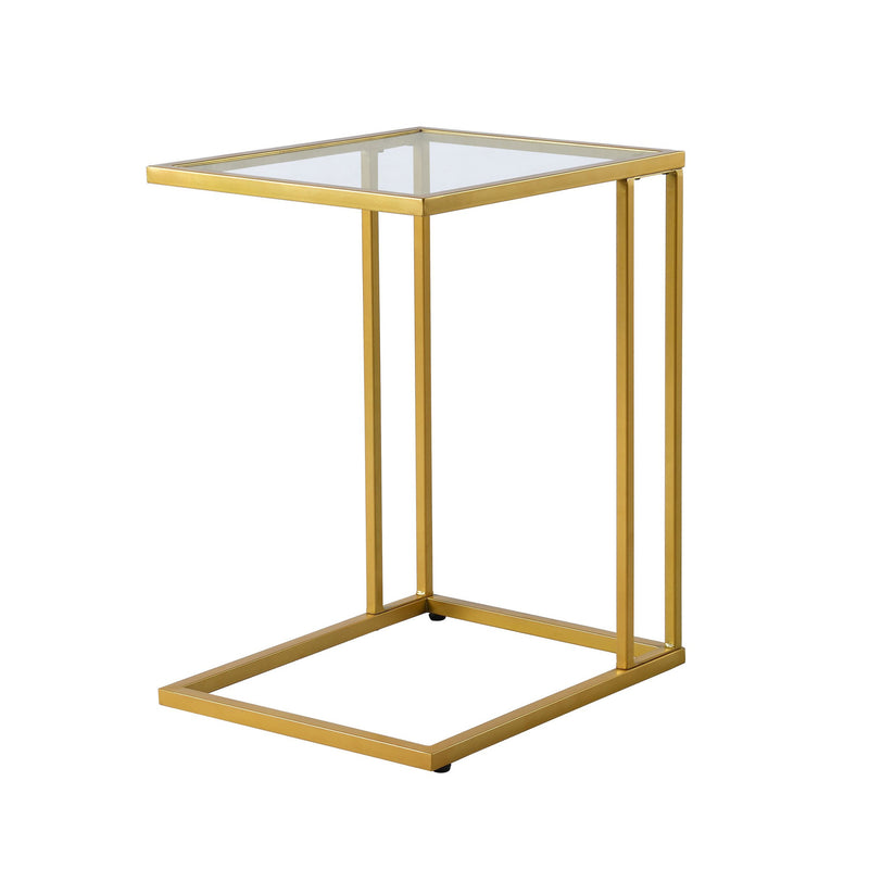 25" Gold And Clear Glass Square End Table By Homeroots | End Tables | Modishstore