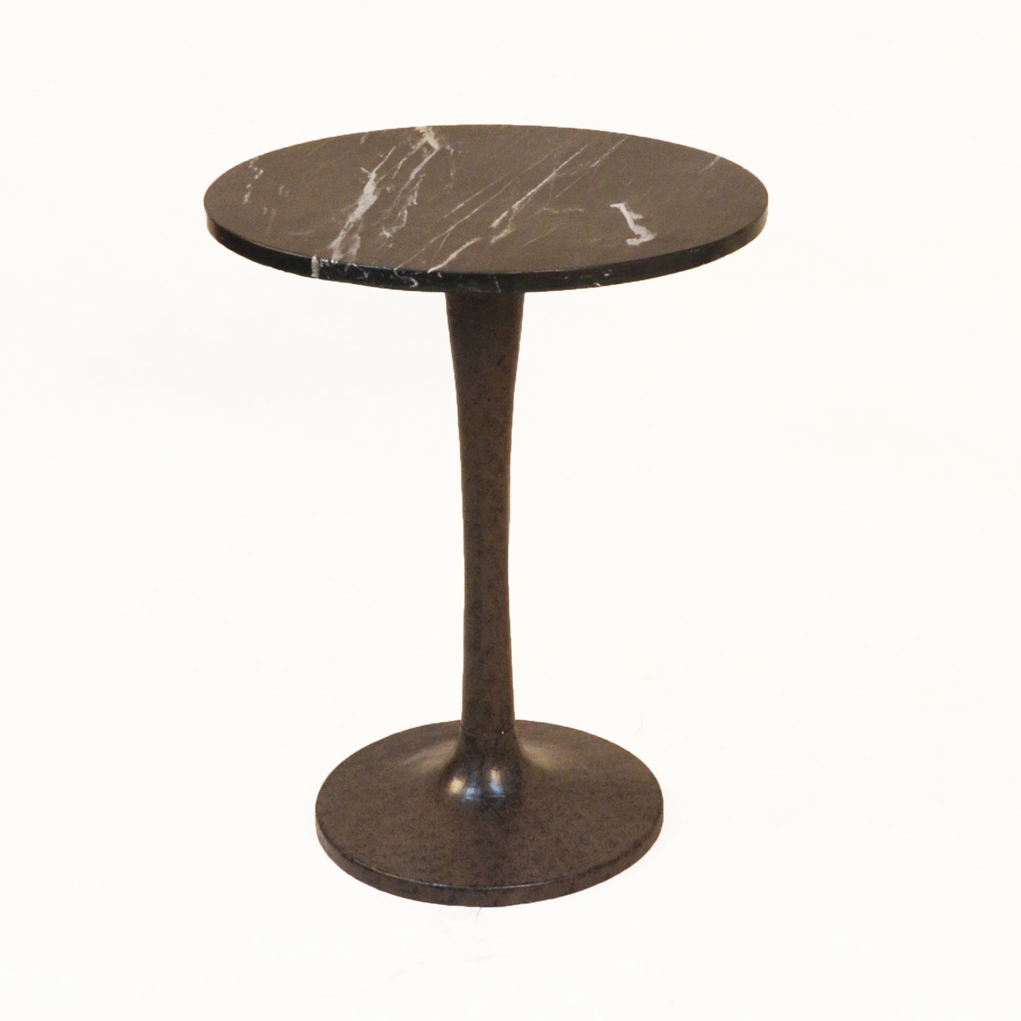 19" Black Marble Round End Table By Homeroots | End Tables | Modishstore