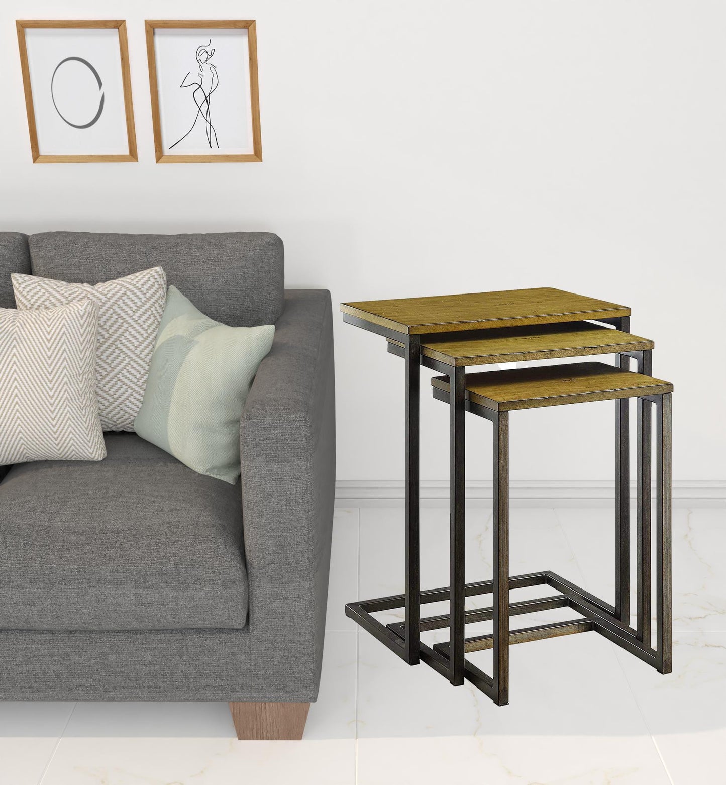 24" Gold Glass Rectangular End Table By Homeroots | End Tables | Modishstore - 2