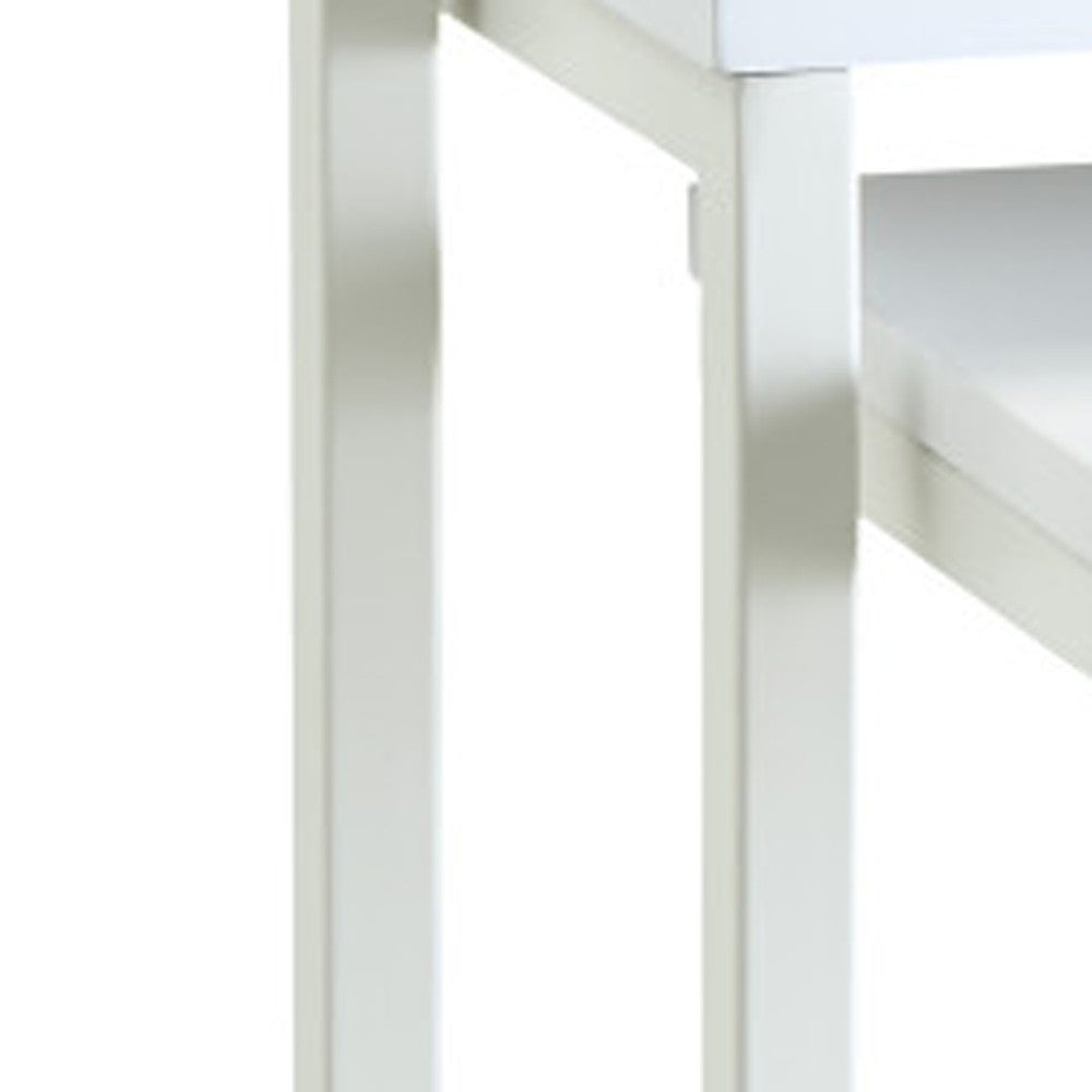 24" White Solid Wood Rectangular End Table By Homeroots | End Tables | Modishstore - 3