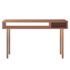 Manhattan Comfort Windsor 47.24 Modern Console Accent Table Entryway with 2 Shelves in Ceramic Pink and Nature