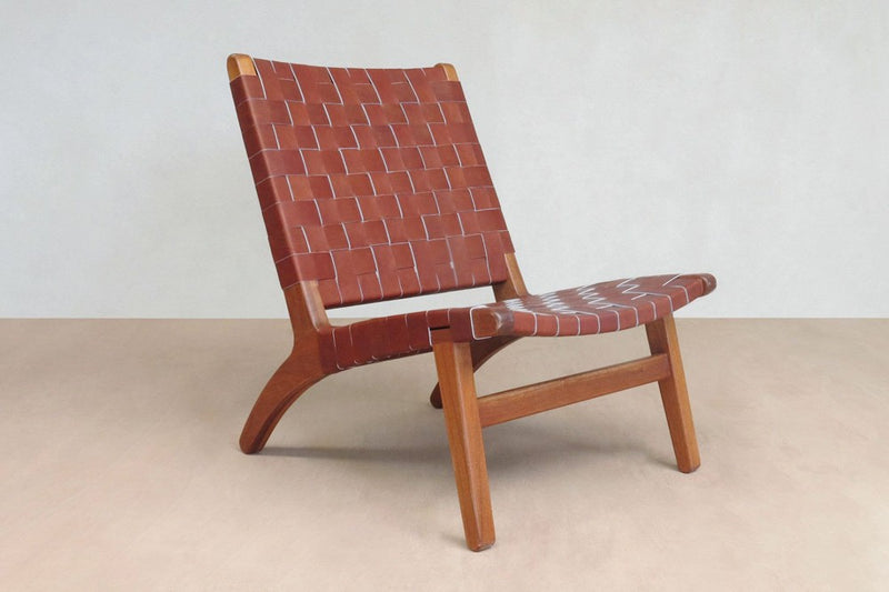 Masaya Lounge Chair - Saddle Leather And Royal Mahogany | Lounge Chairs | Modishstore