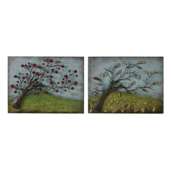 Sterling Industries Metal Autumn And Spring Pictures - Set Of 2