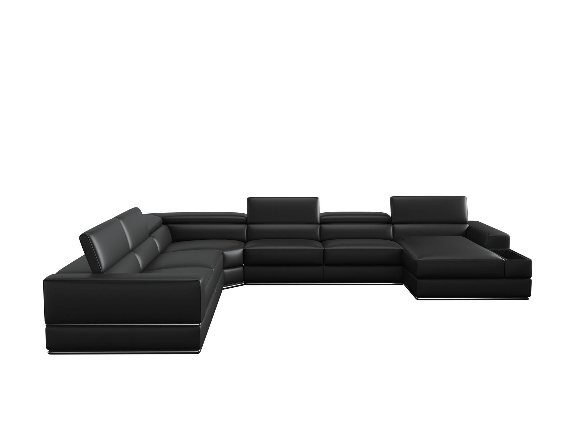 Divani Casa Pella - Modern Black Italian Leather Sectional Sofa | Sectional | Modishstore - 3