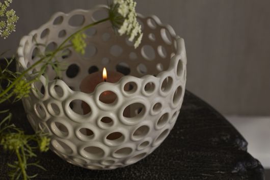 Coral Off-White Ceramic Glazed Pot By Accent Decor | Planters, Troughs & Cachepots | Modishstore - 4