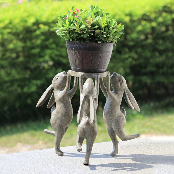 Rabbit Triplets Planter Holder By SPI Home | Outdoor Planters, Troughs & Cachepots | Modishstore