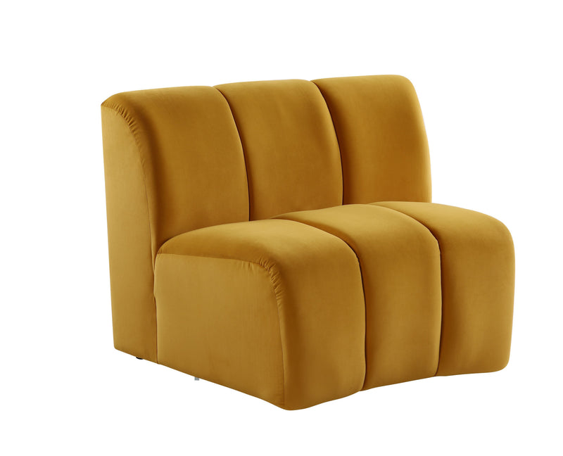 43" Yellow And Black Velvet Slipper Chair By Homeroots | Armchairs | Modishstore