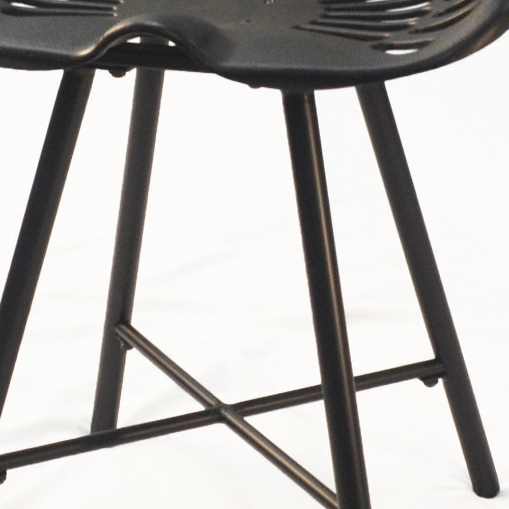 18" Black Metal Backless Chair By Homeroots | Bar Stools | Modishstore - 3