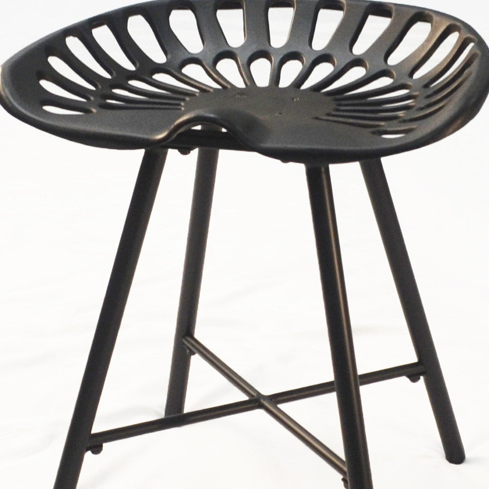 18" Black Metal Backless Chair By Homeroots | Bar Stools | Modishstore - 4