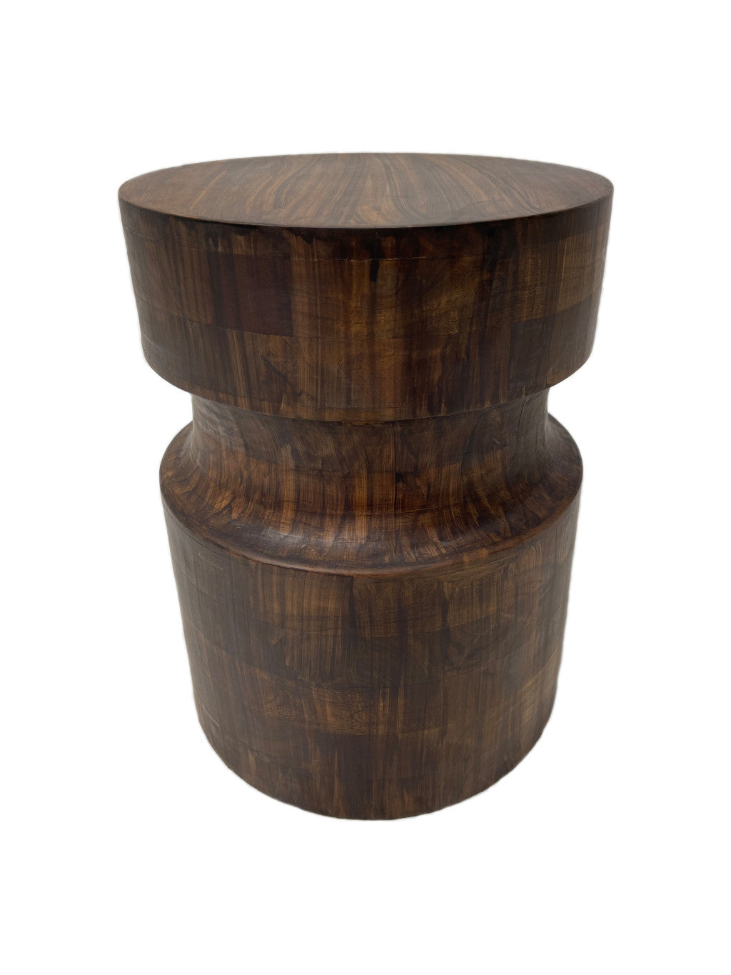 16" Brown Solid Wood Drum End Table By Homeroots | End Tables | Modishstore