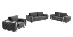 Three Piece Dark Gray Velvet Six Person Seating Set By Homeroots