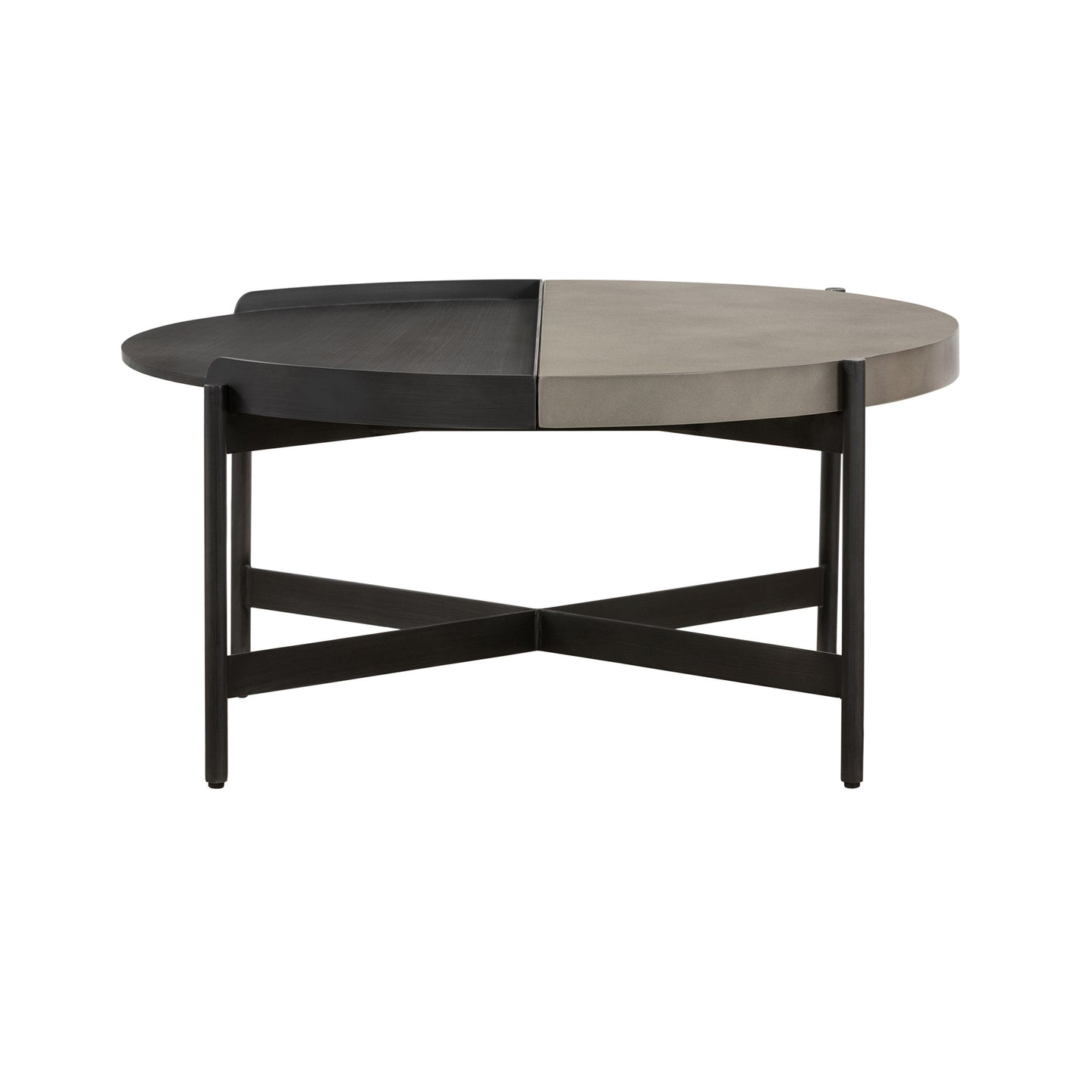 32" Grey Concrete Round Coffee Table By Homeroots