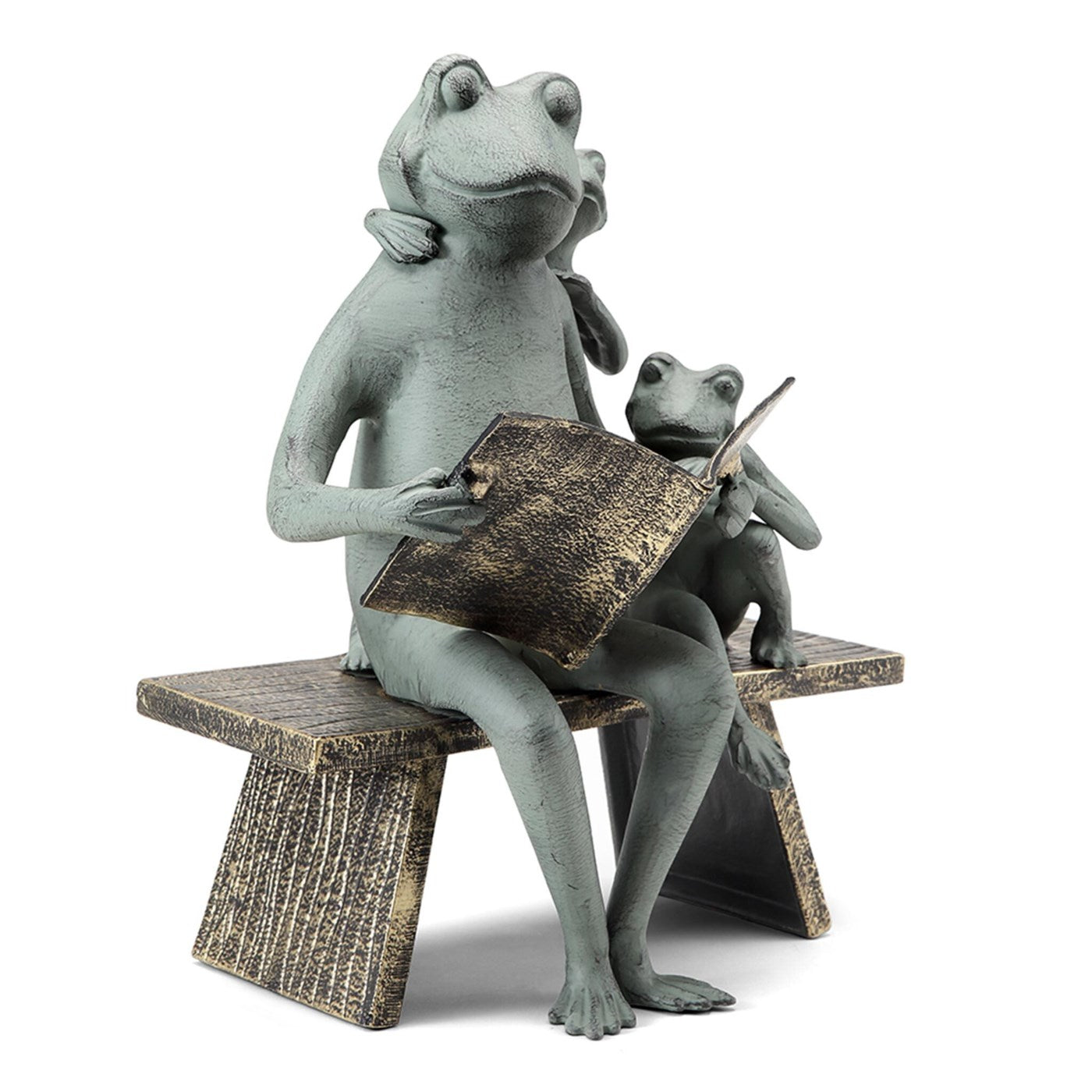 Reading Frog Family Garden Sculptures By SPI Home 15 5in Height   53029 3 Lg 