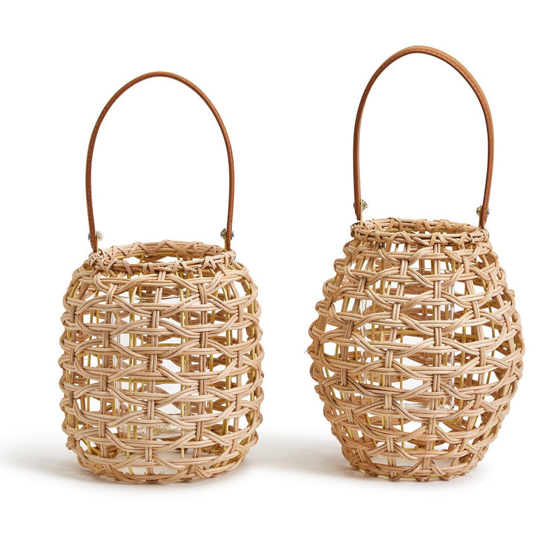 Small Rattan Lantern Asst 2 Shapes By Two's Company | Lanterns | Modishstore